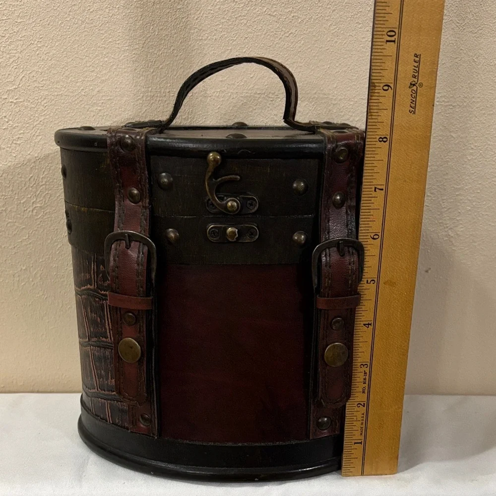 Vintage Leather and Wood purse